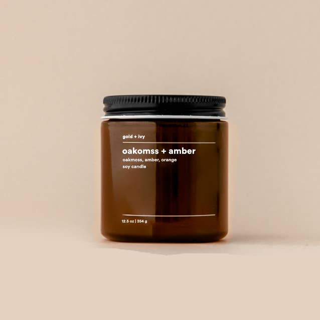 Oakmoss + Amber Soy Candle — 7.5 oz