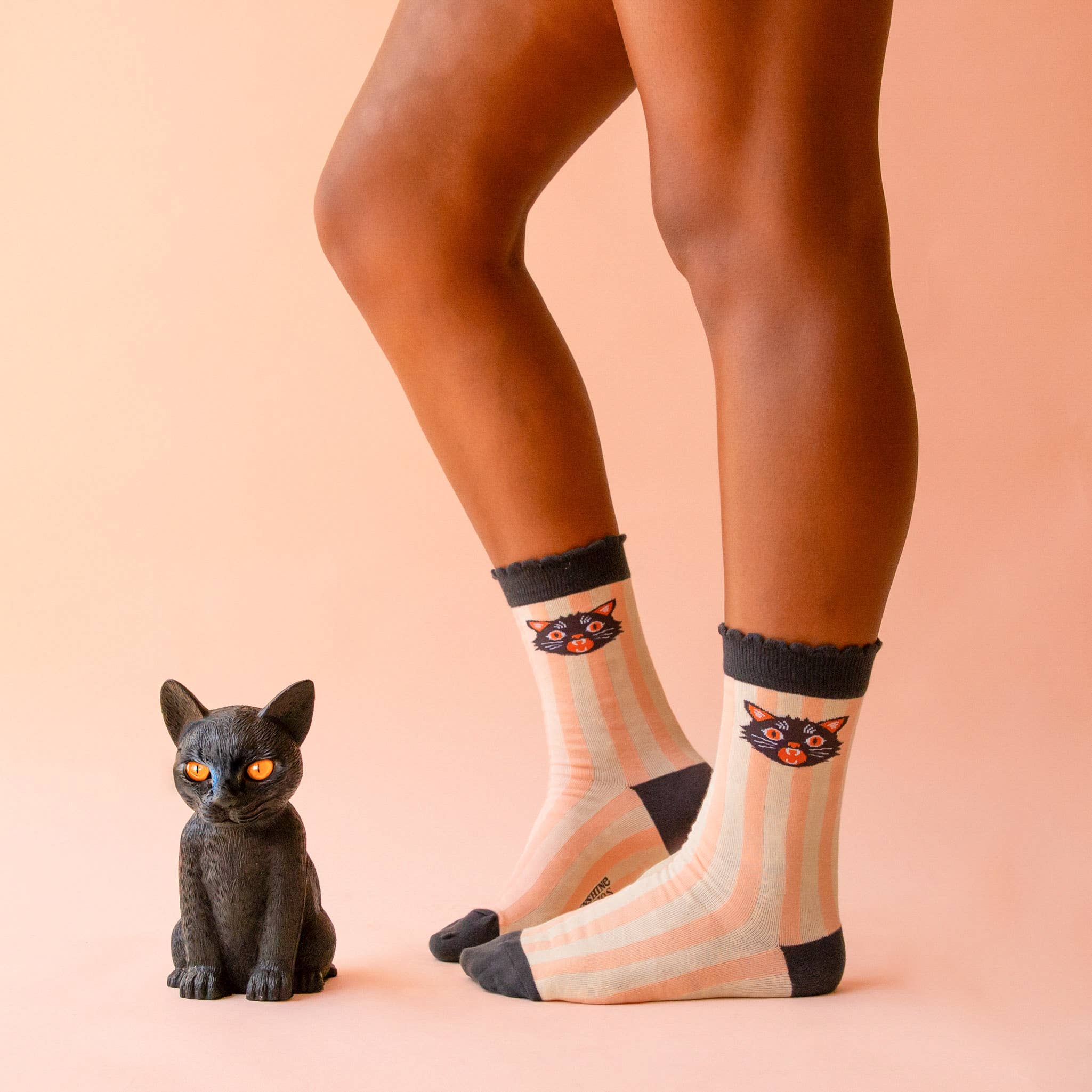 Halloween Spooky Kitty Crew Socks