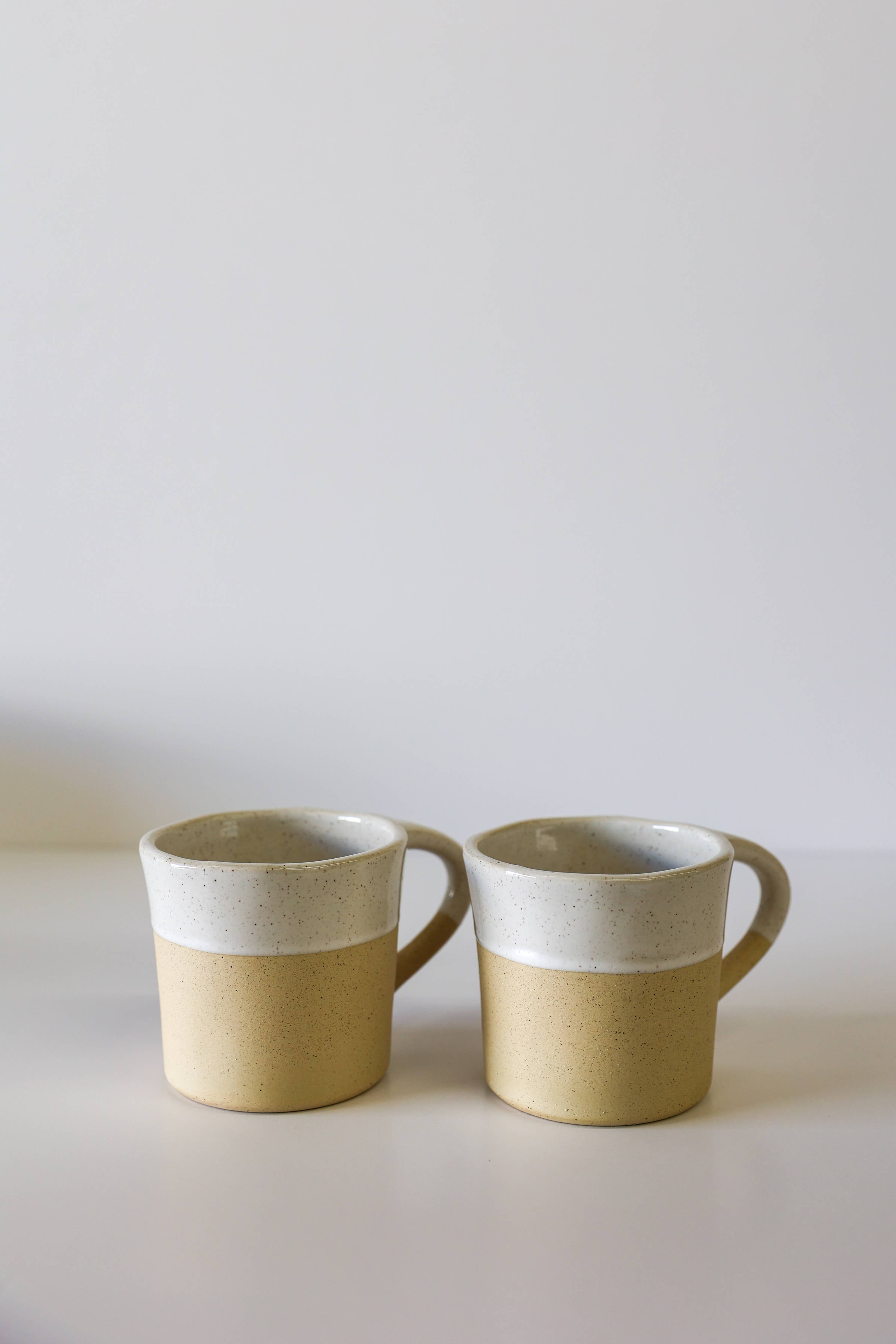 Harbor Handbuilt Mug in White Speckle (Set of 2)