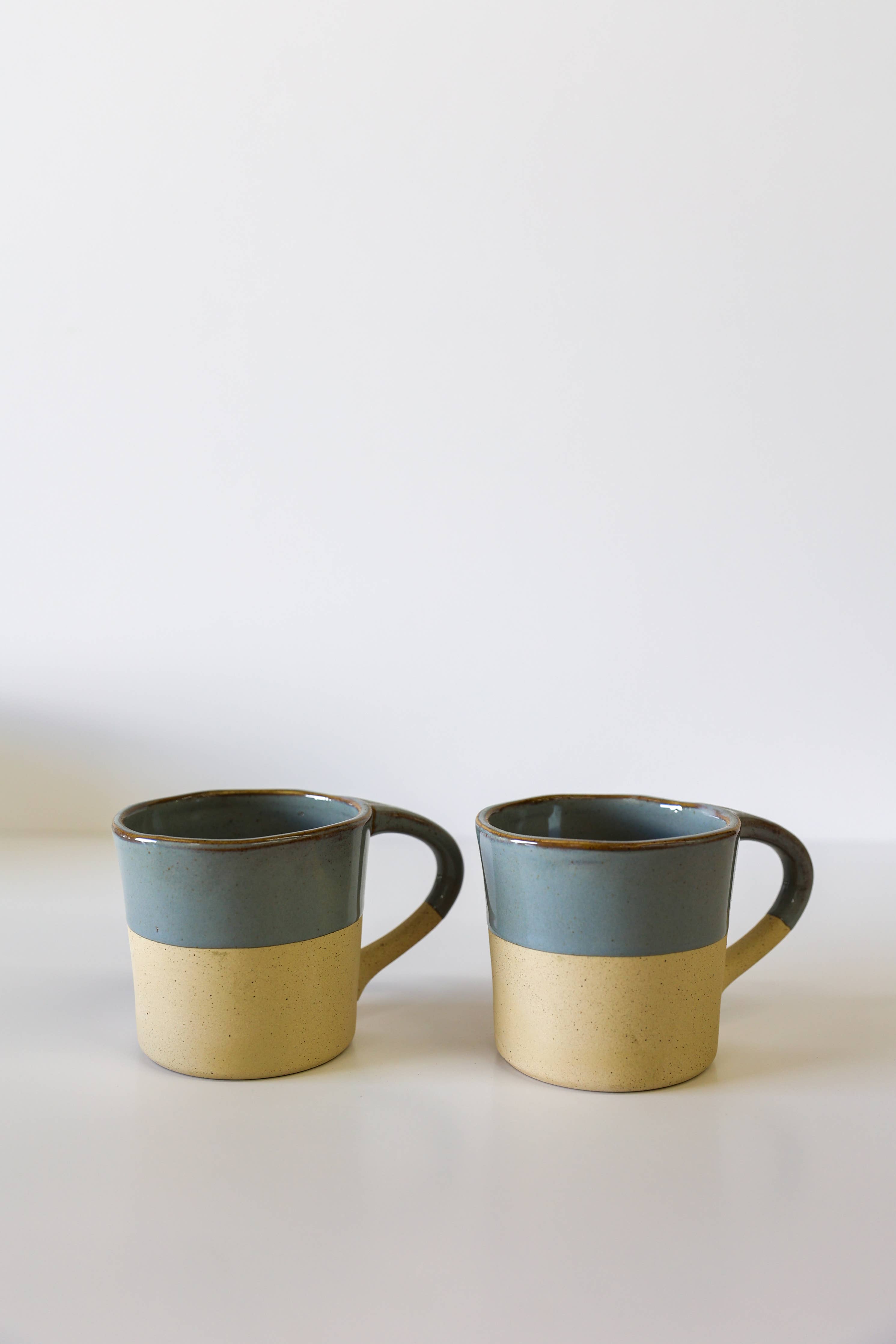 Harbor Handbuilt Mug in Waterfall — Set of 2