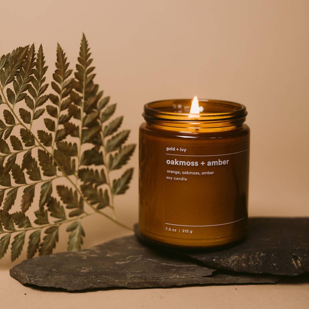 Oakmoss + Amber Soy Candle — 7.5 oz