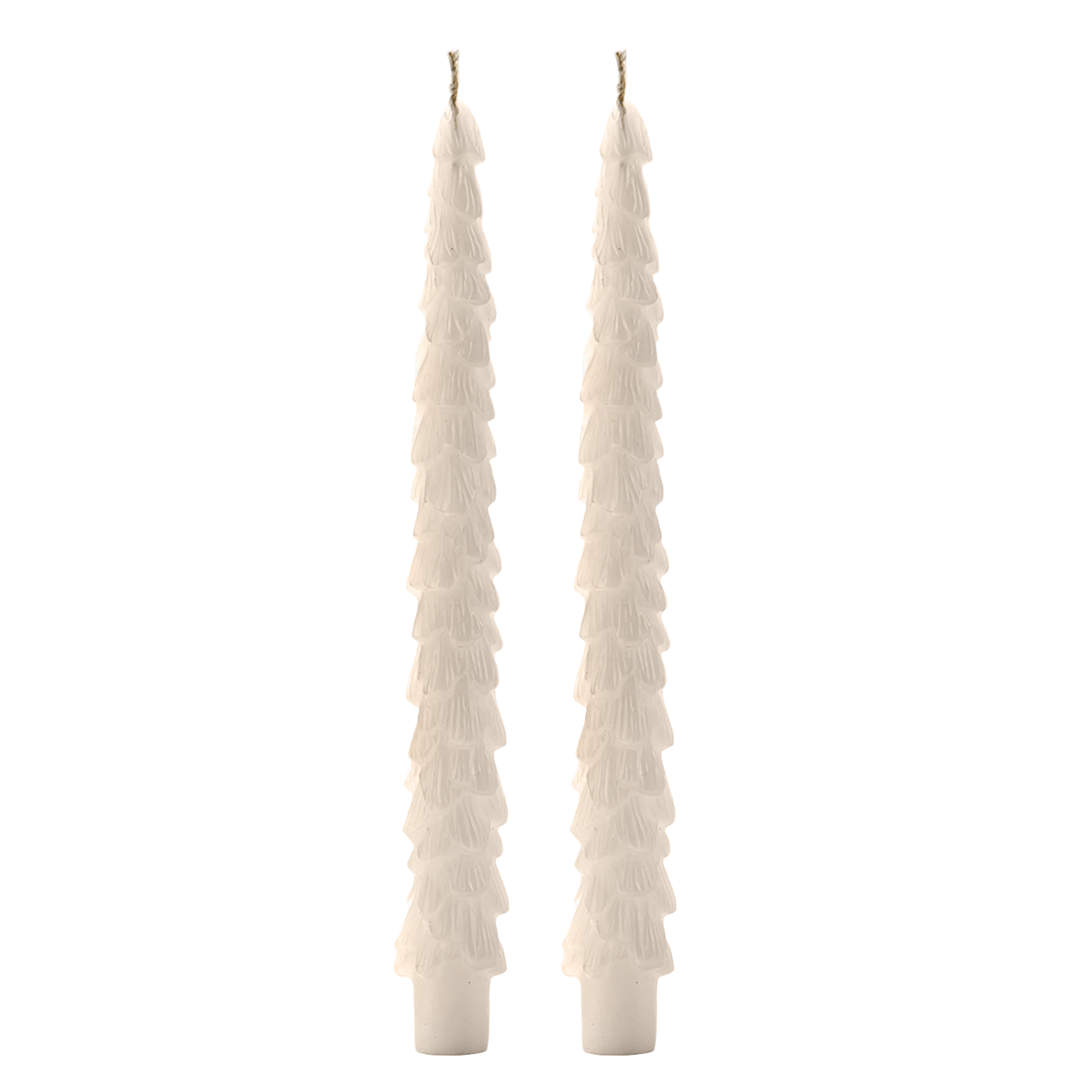 Cream Tree Taper Candles, Set of 2