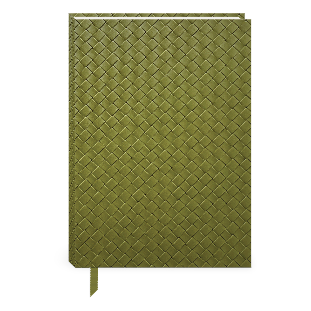 Woven Vegan Leather Journal in Olive