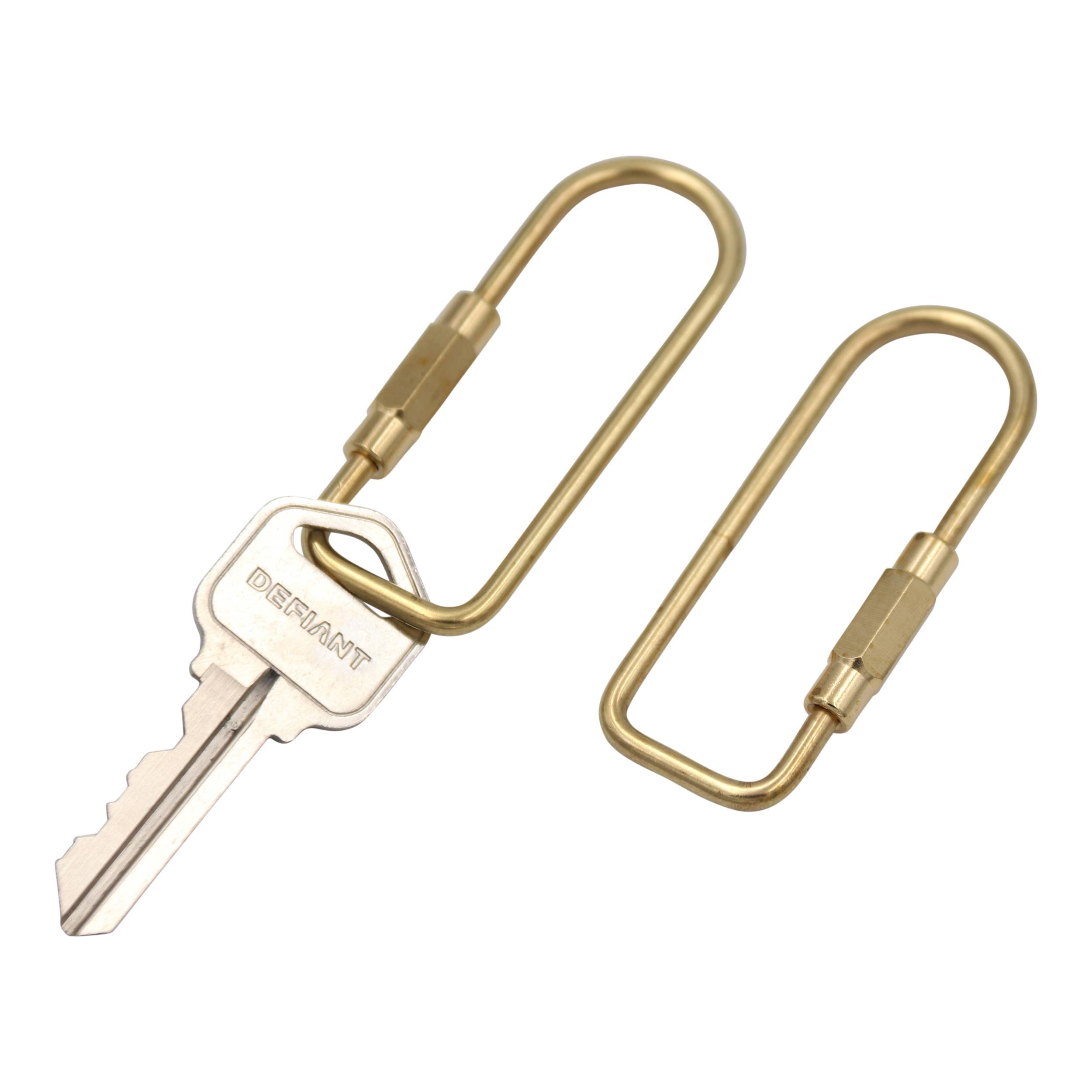 Brass D-Ring Keychain with Screw Closure