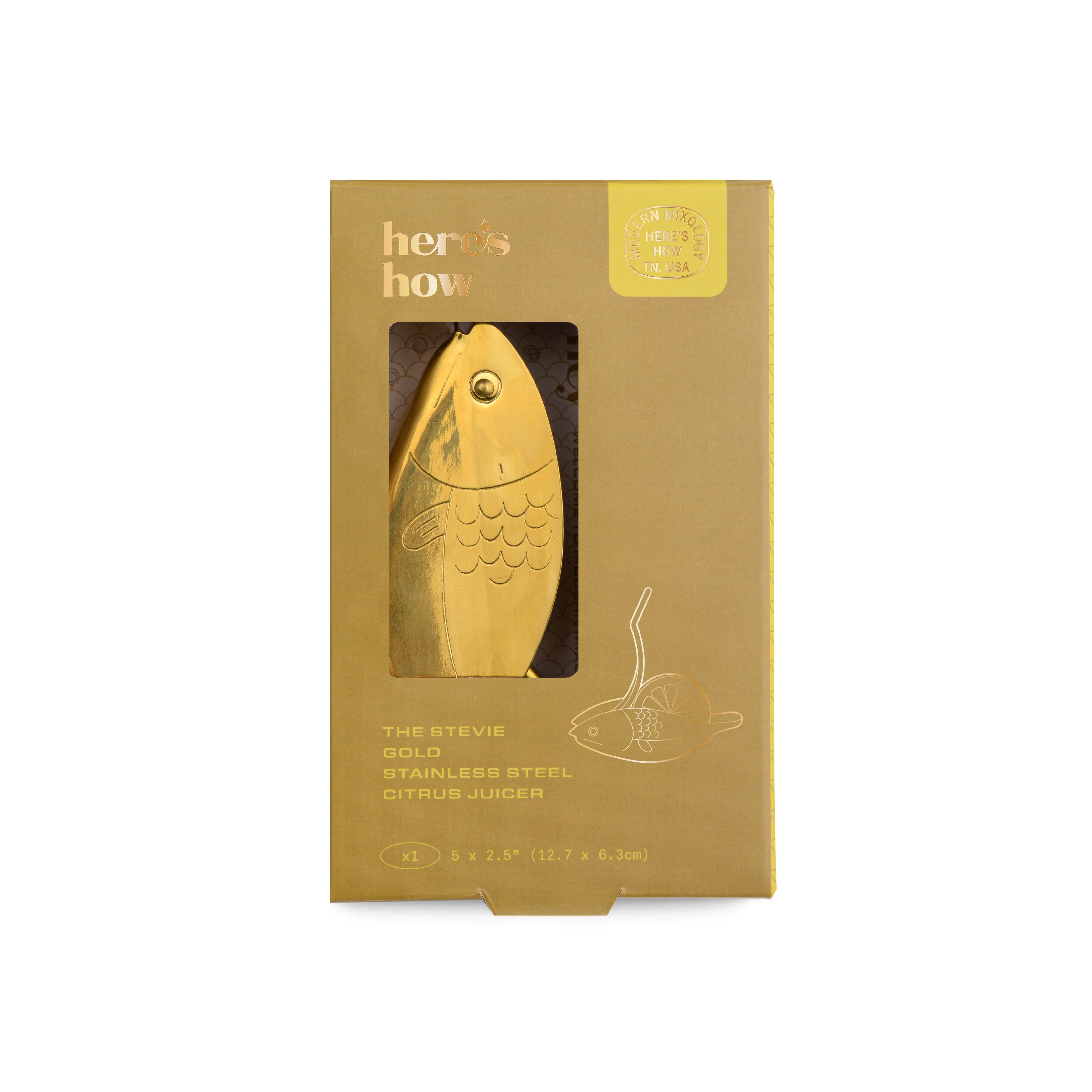 The Stevie Fish Citrus Juicer in Gold