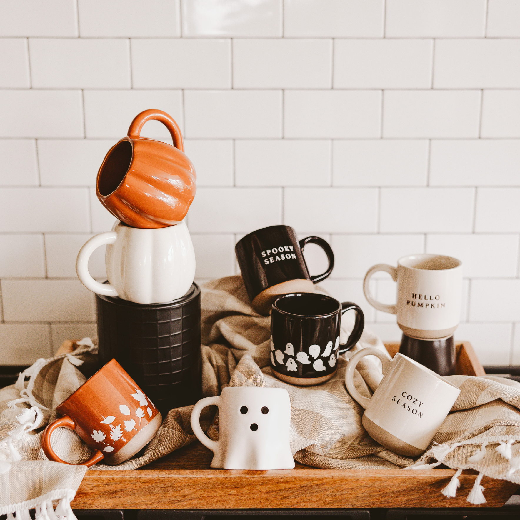 Cream Ceramic Pumpkin Coffee Mug