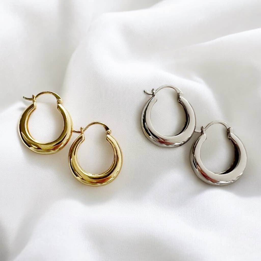 Wanderlust Hoops Earrings Gold Filled Silver: Yellow Gold