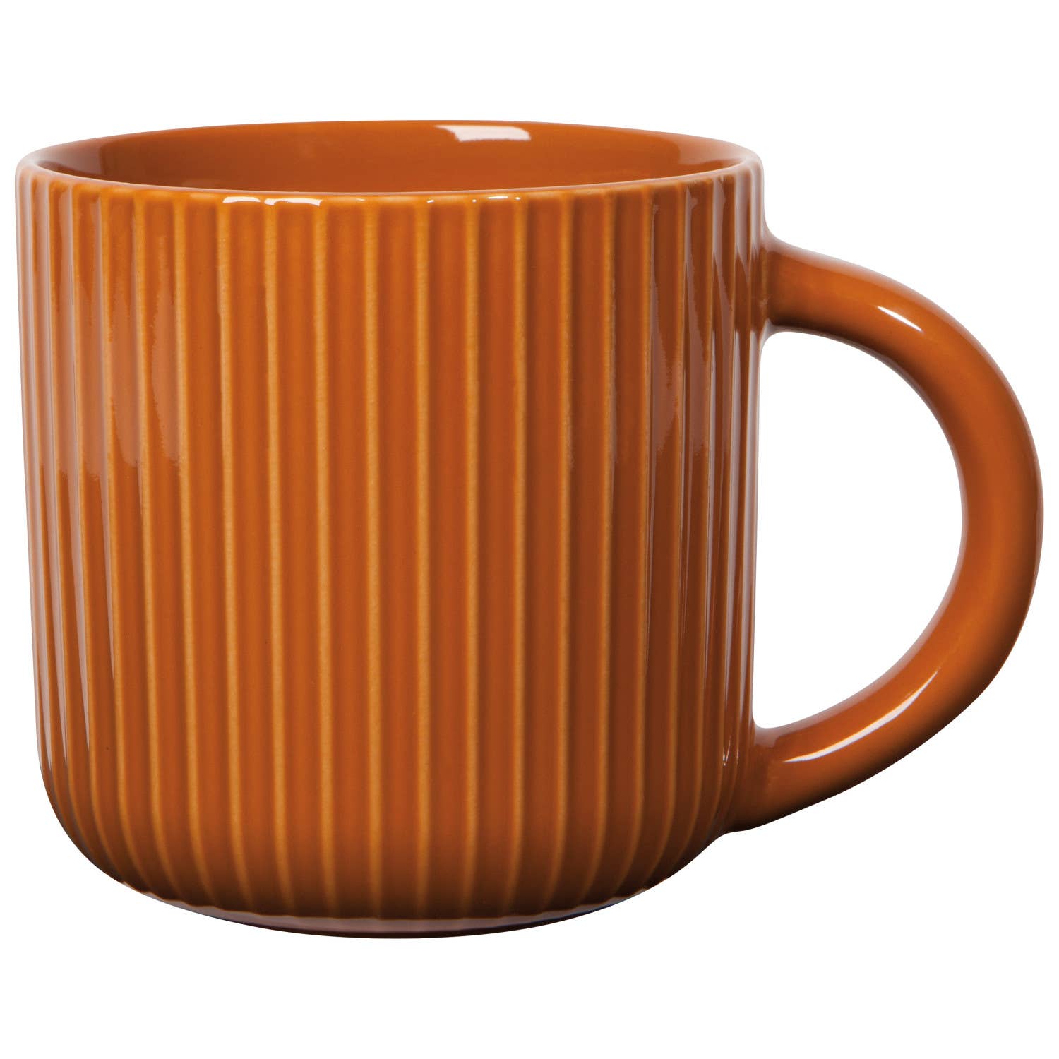 Cognac Fluted Stoneware Mug