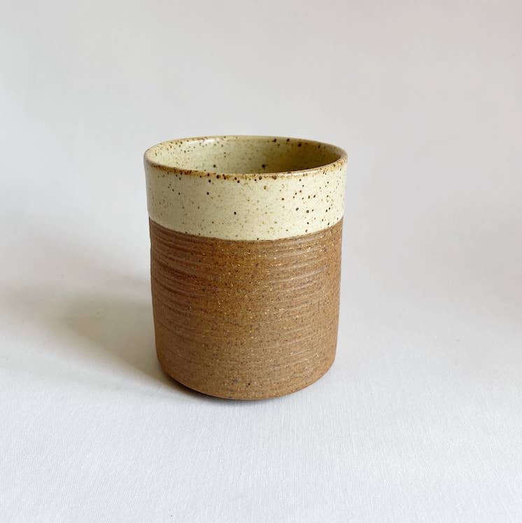 Rustic White Ceramic Tumbler Handmade Cup