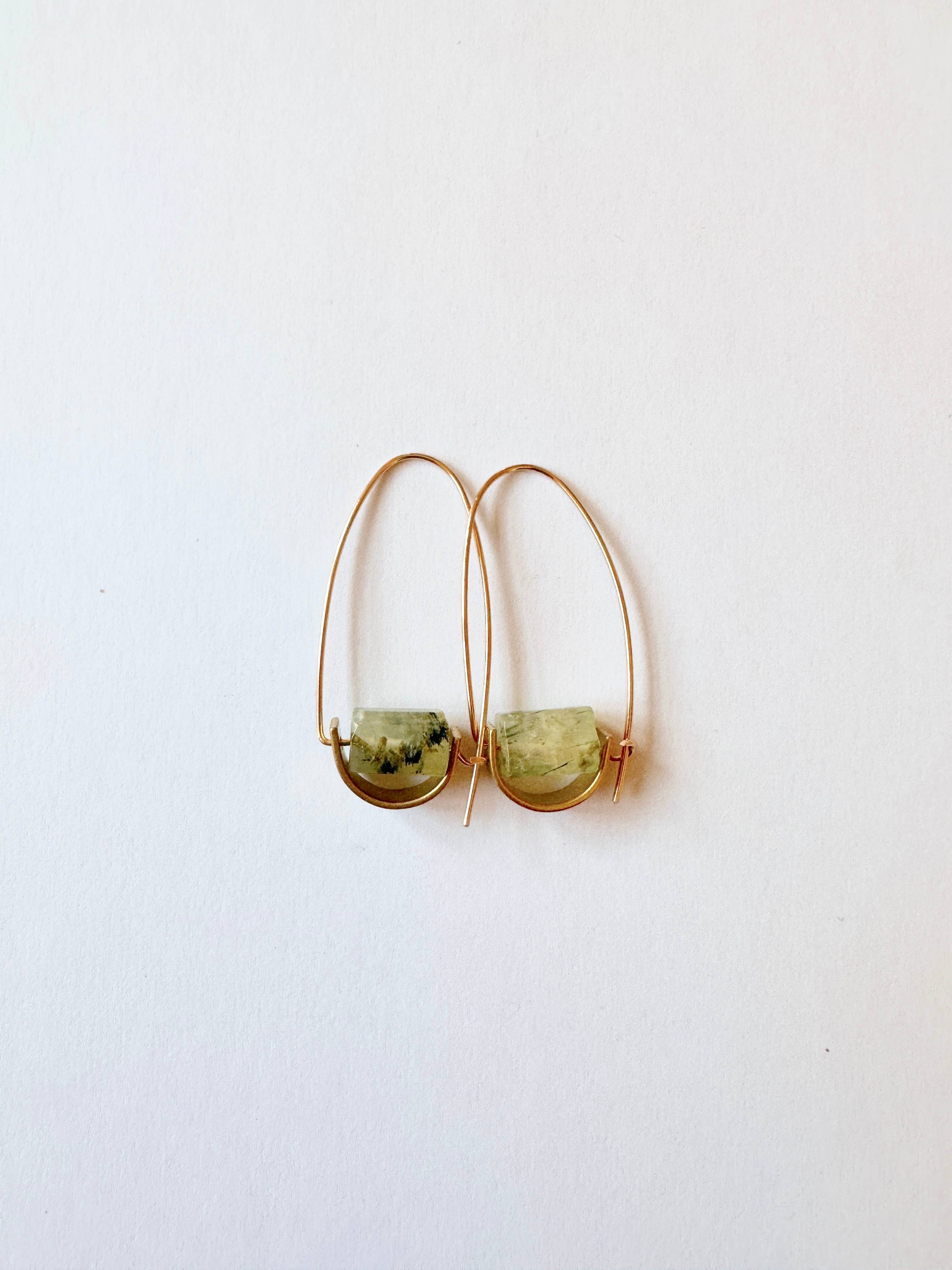 Belen Minimalist Earrings - Prehnite
