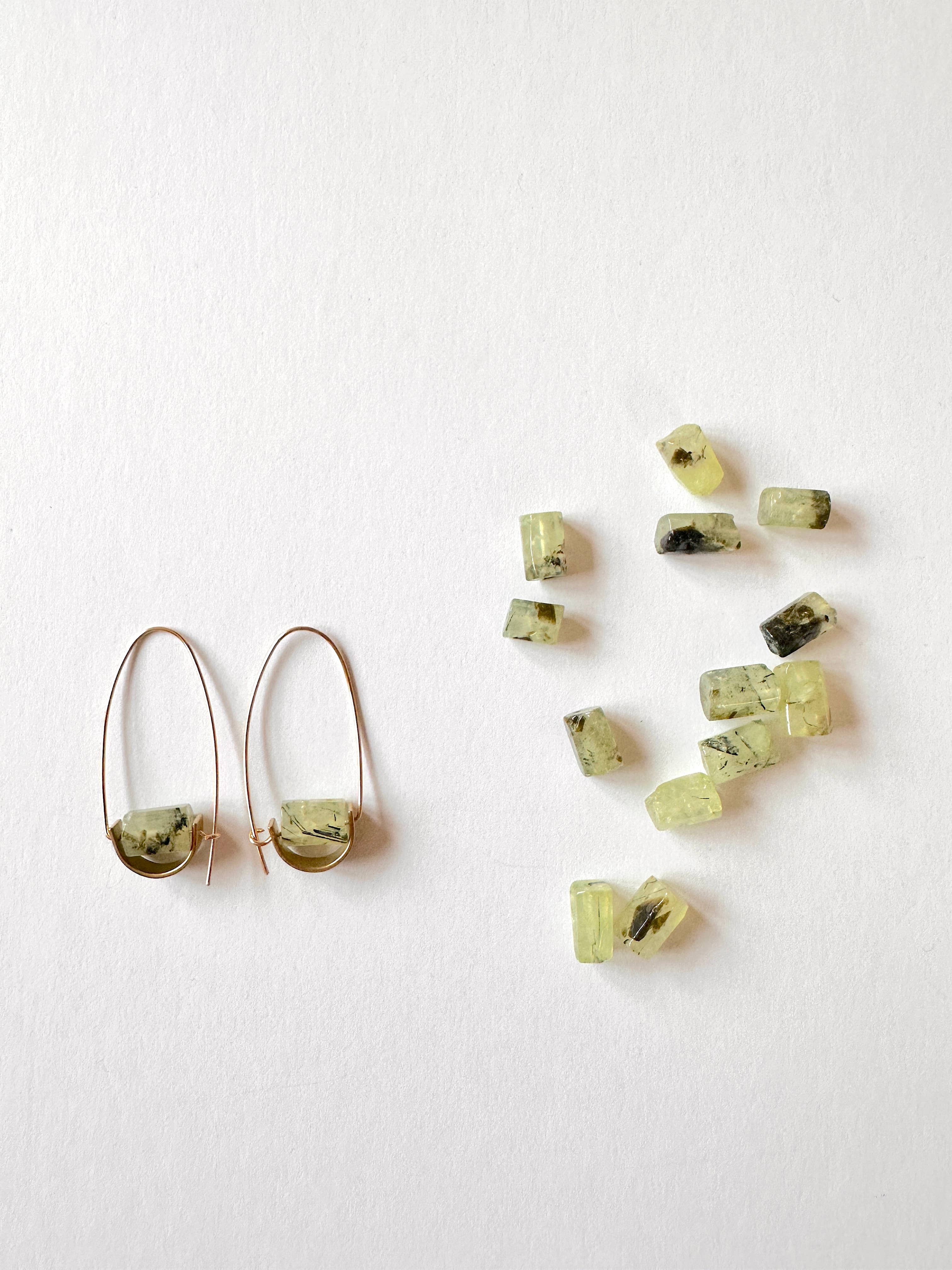 Belen Minimalist Earrings - Prehnite