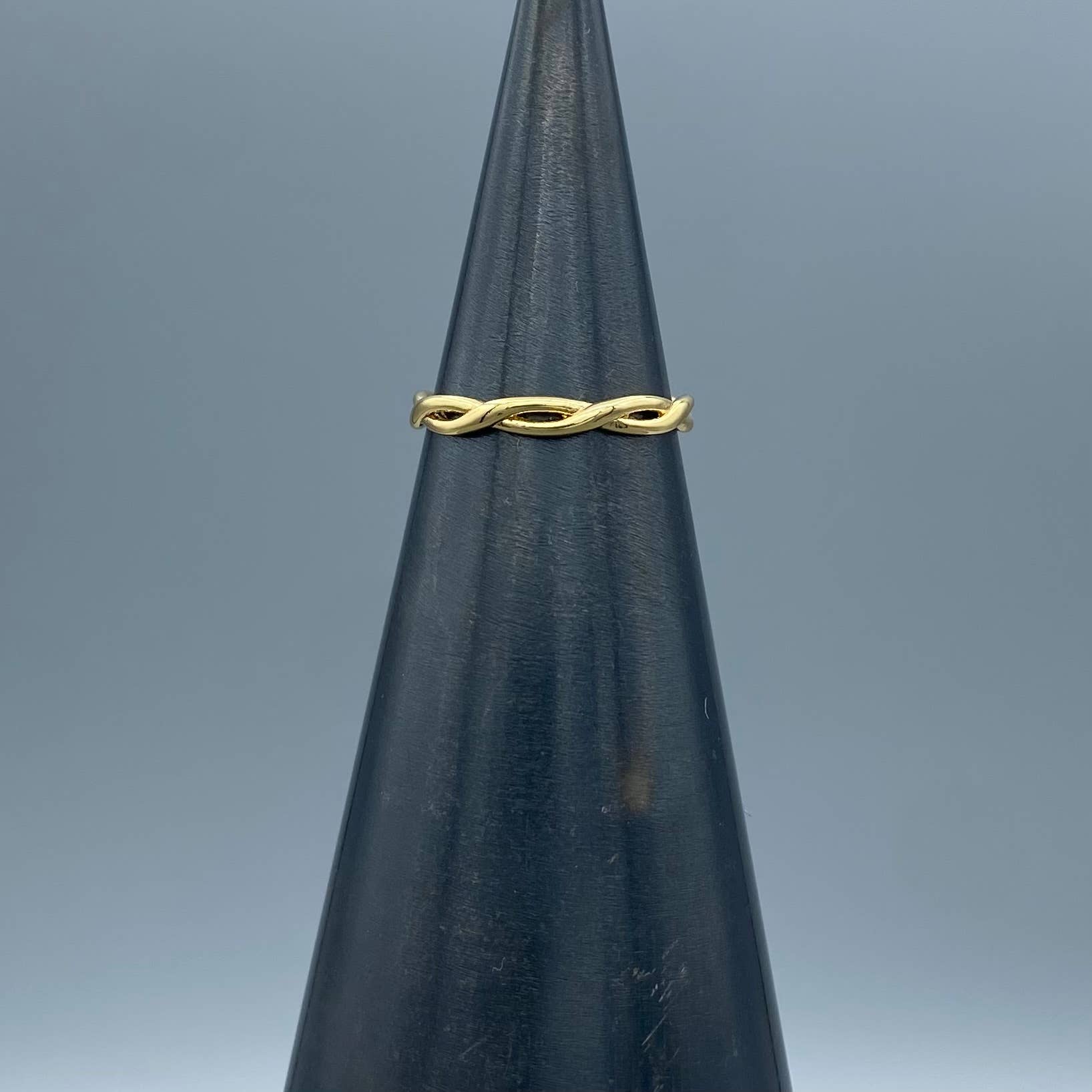 Thin Two-Stranded Twisted Stacking Ring