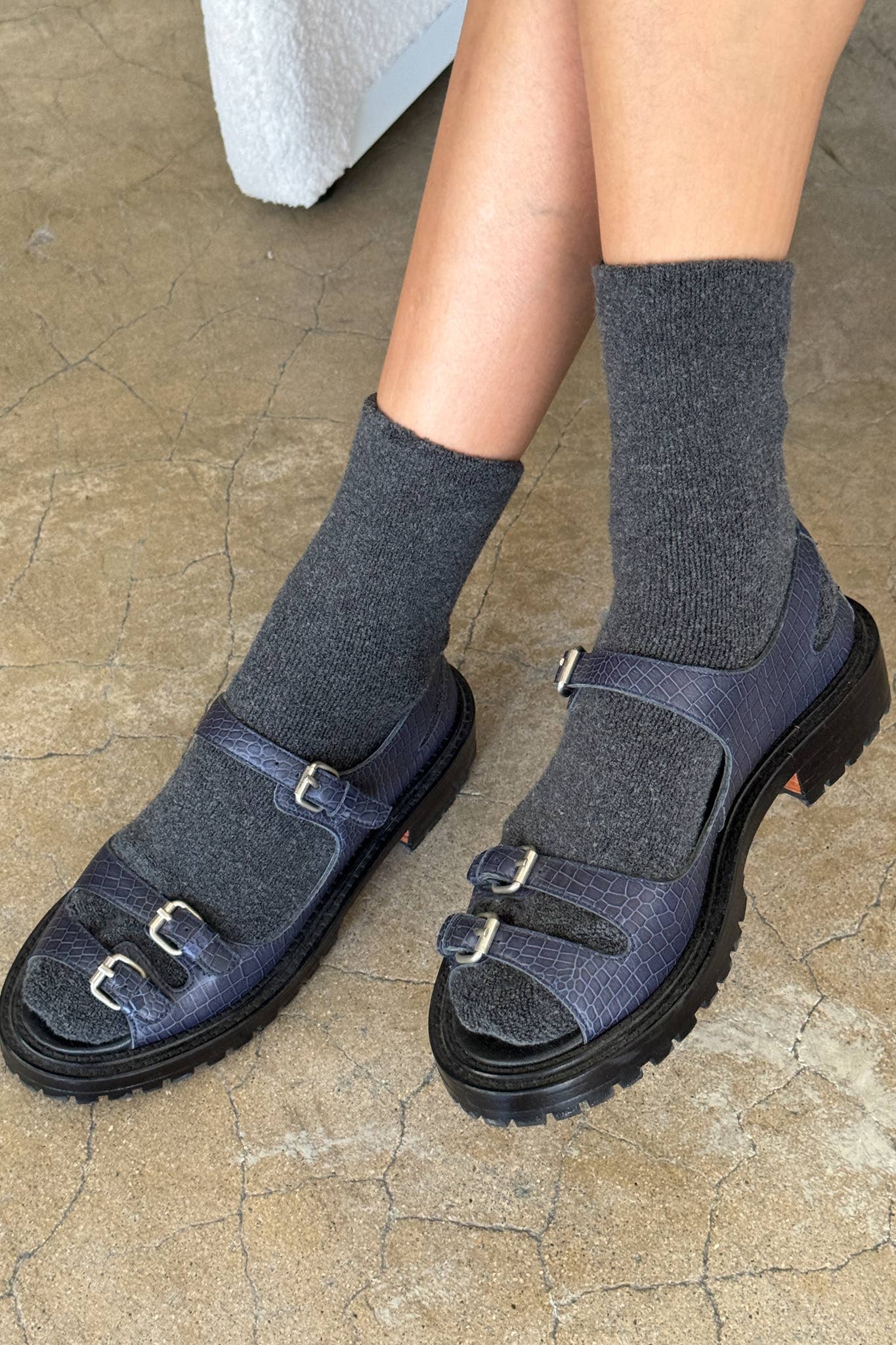 Cloud Socks in Heather Grey