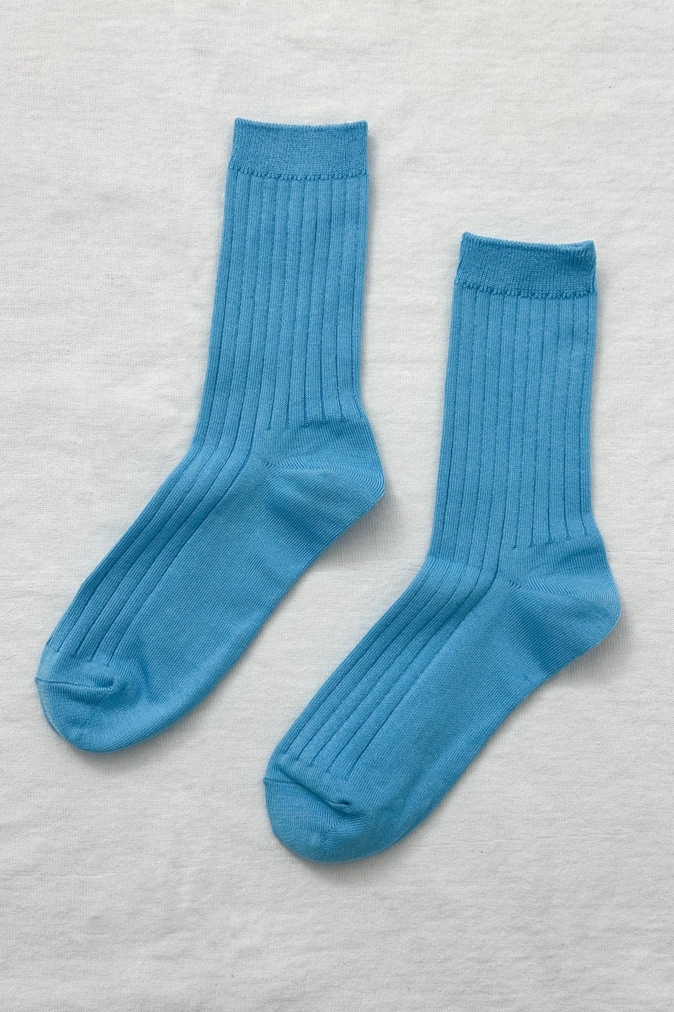 Ribbed Mercerized Cotton Socks in Pesto Green