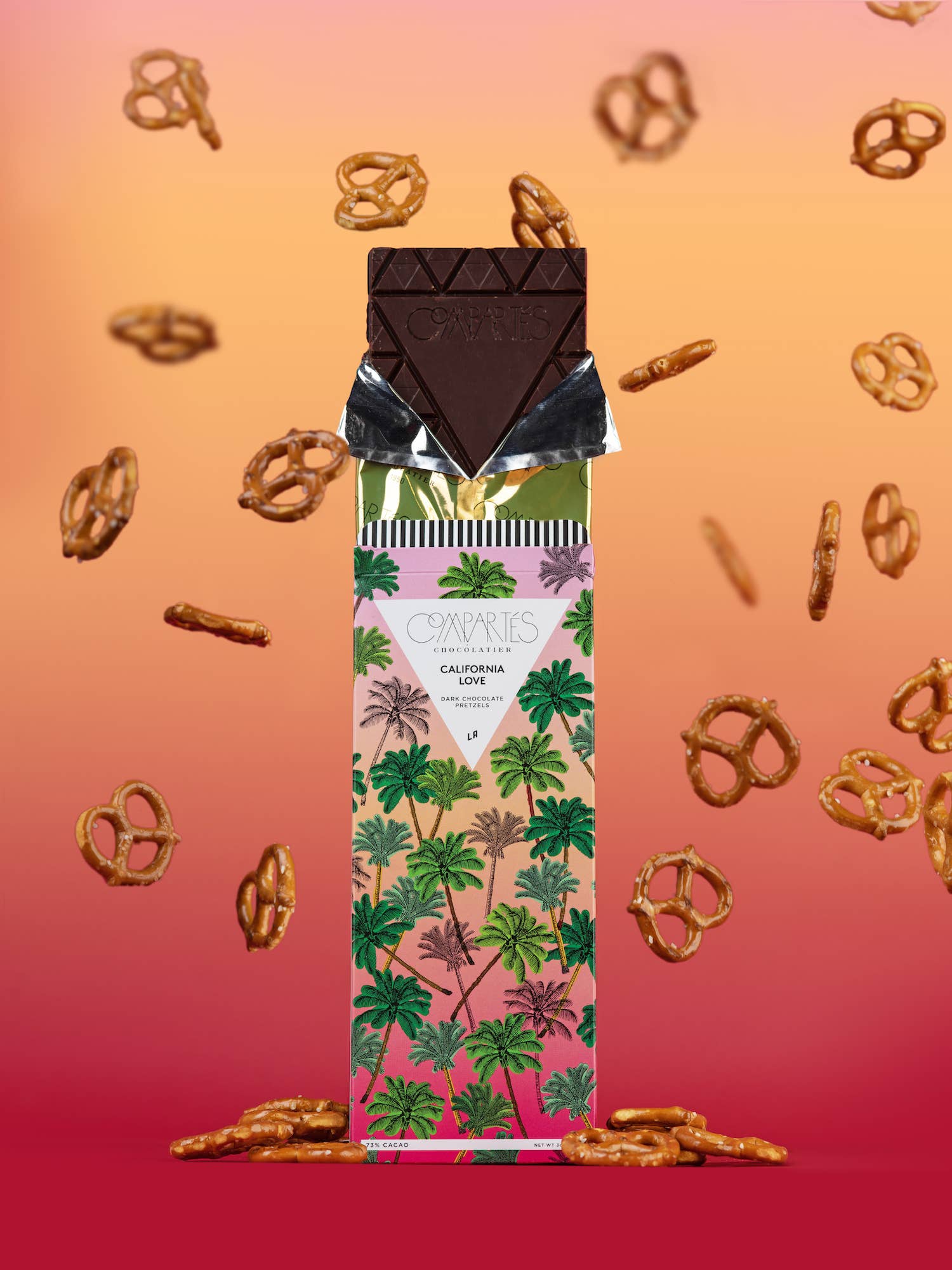 Compartés California Love Dark Chocolate Salted Pretzel Bar