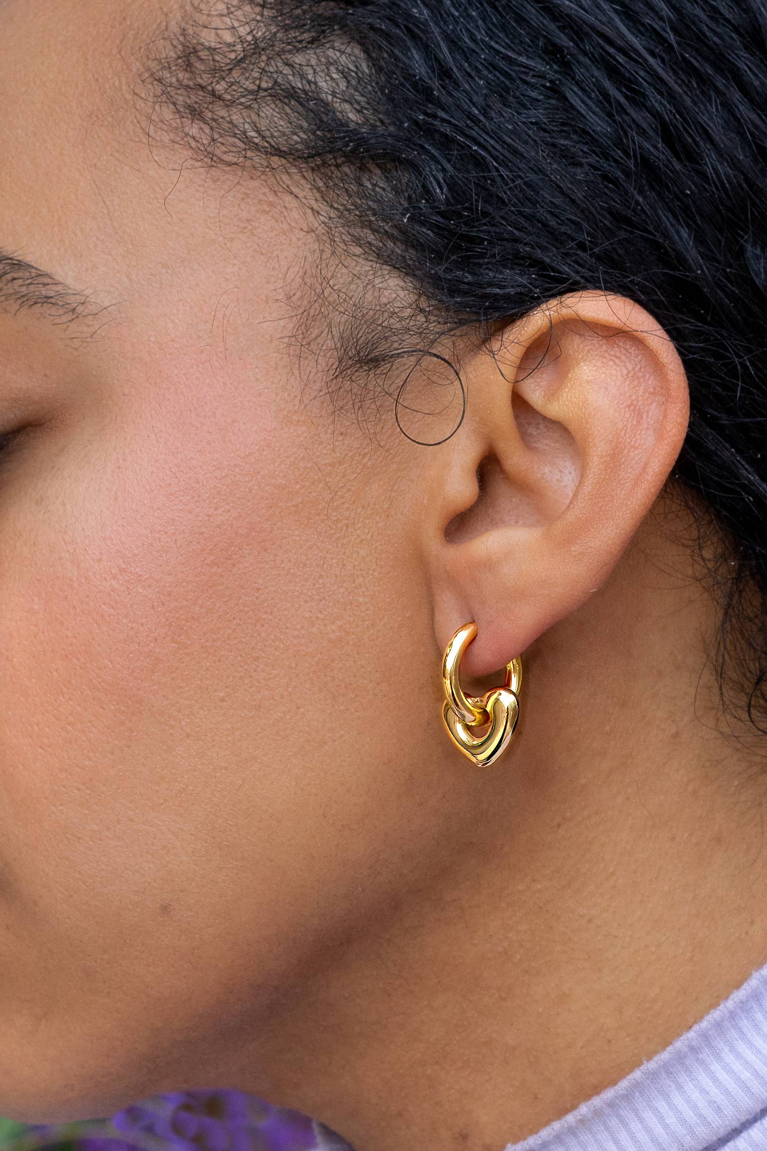 Skip a Beat Hoop Earrings in Stainless Steel
