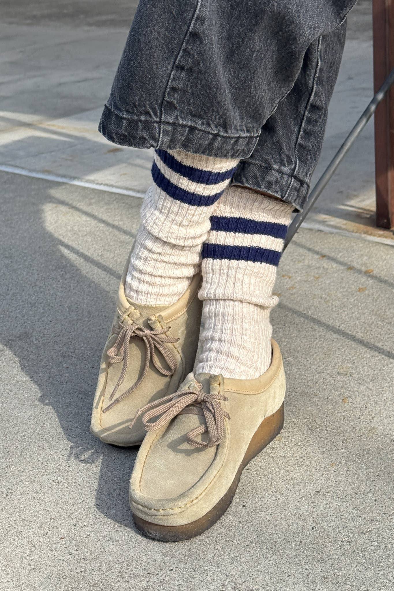Cottage Varsity Socks in Flax