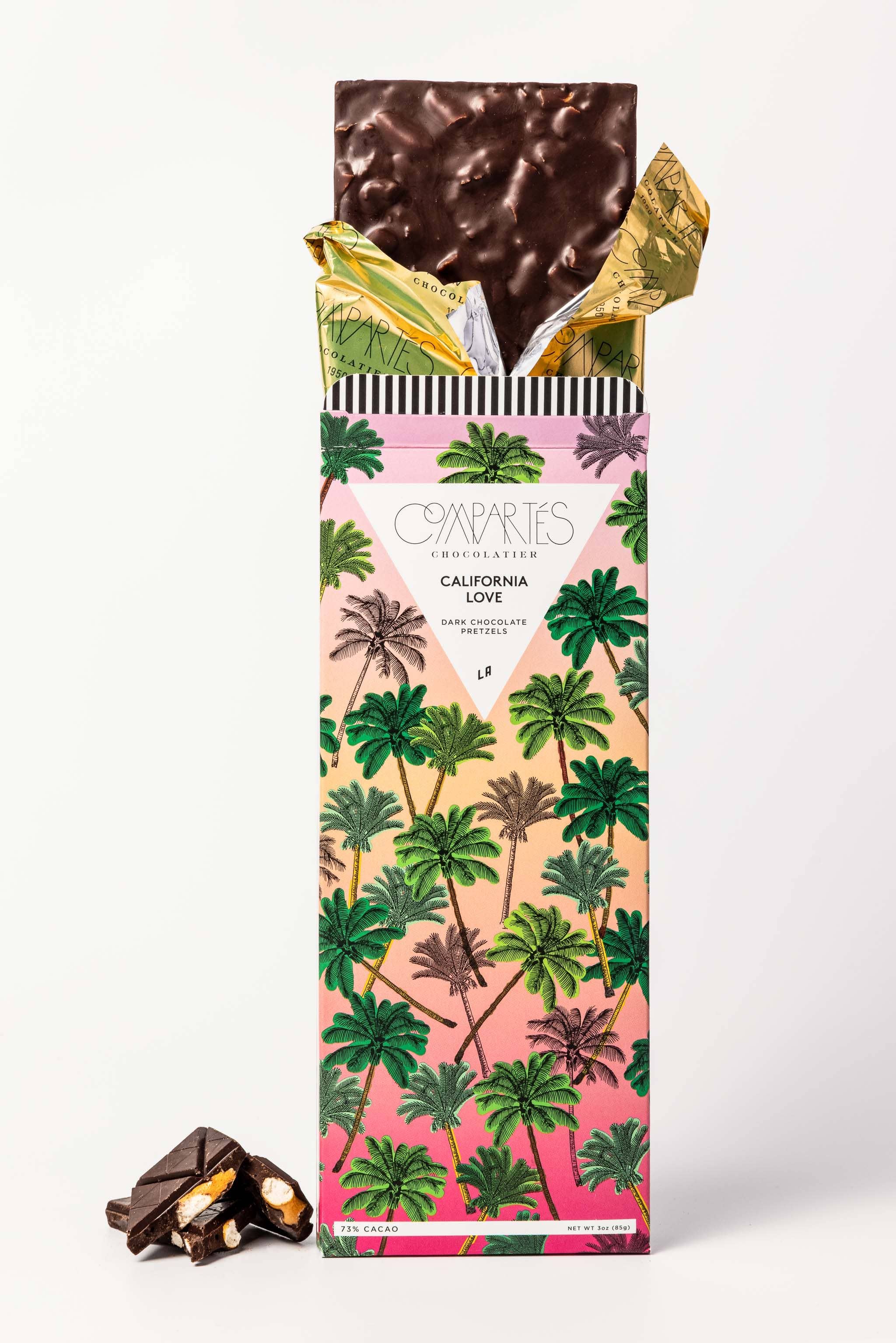 Compartés California Love Dark Chocolate Salted Pretzel Bar