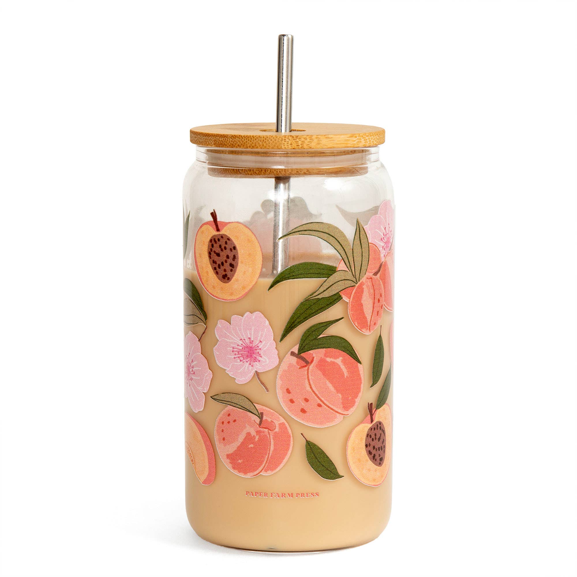 Glass Peach Blossom Canister