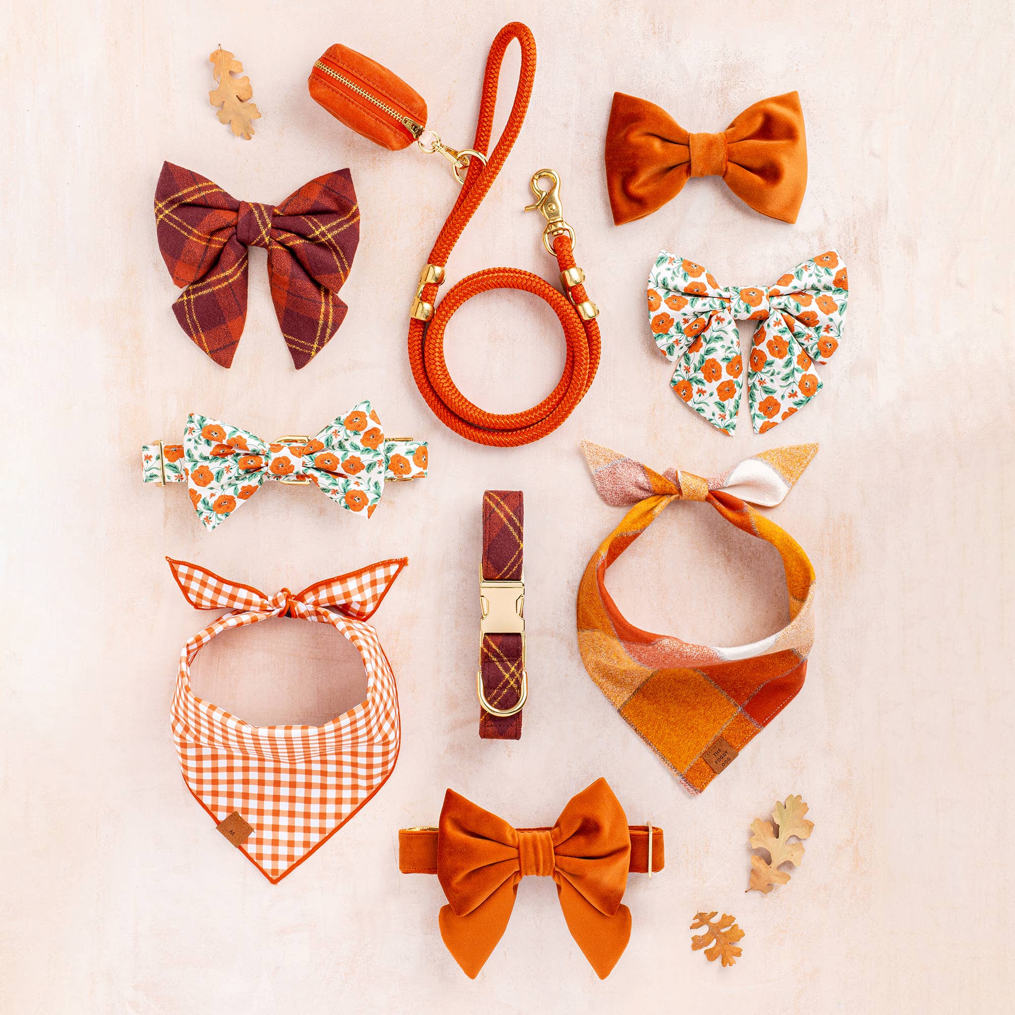 Pumpkin Spice Flannel Dog Bandana - Small