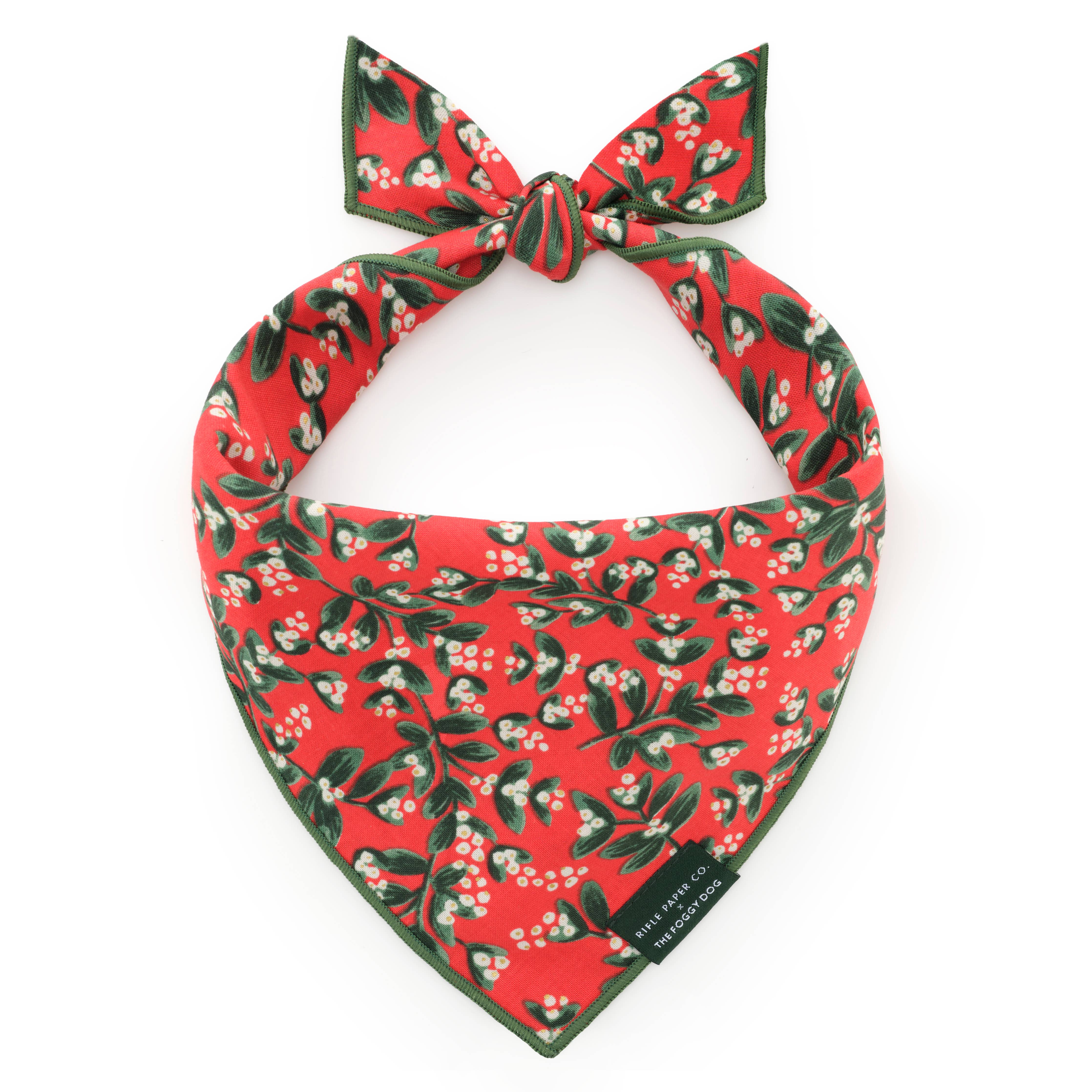 Rifle Paper Co. x TFD Mistletoe Dog Bandana: Medium