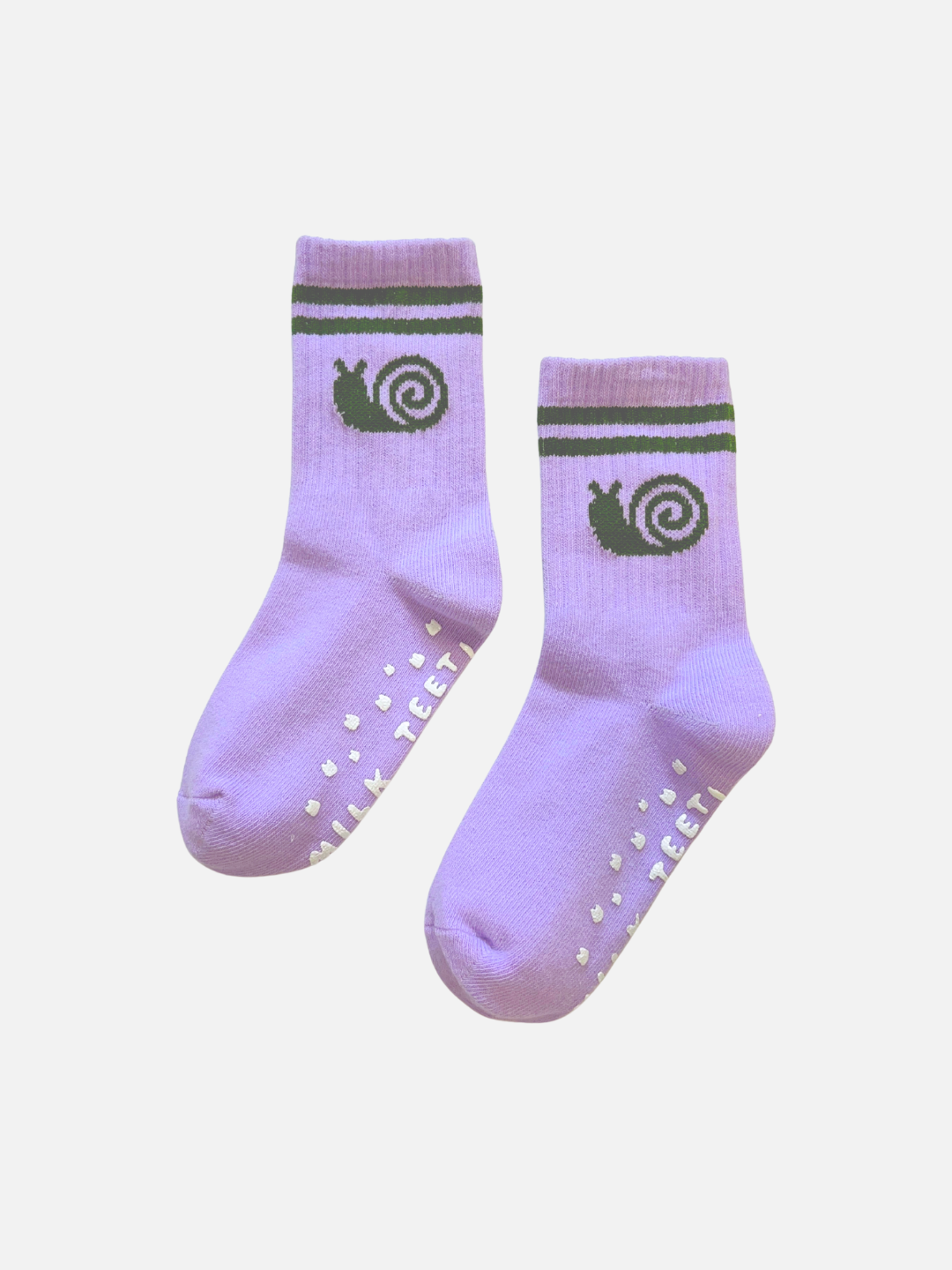 Ribbed Grip Socks – Snail (1–3Y)