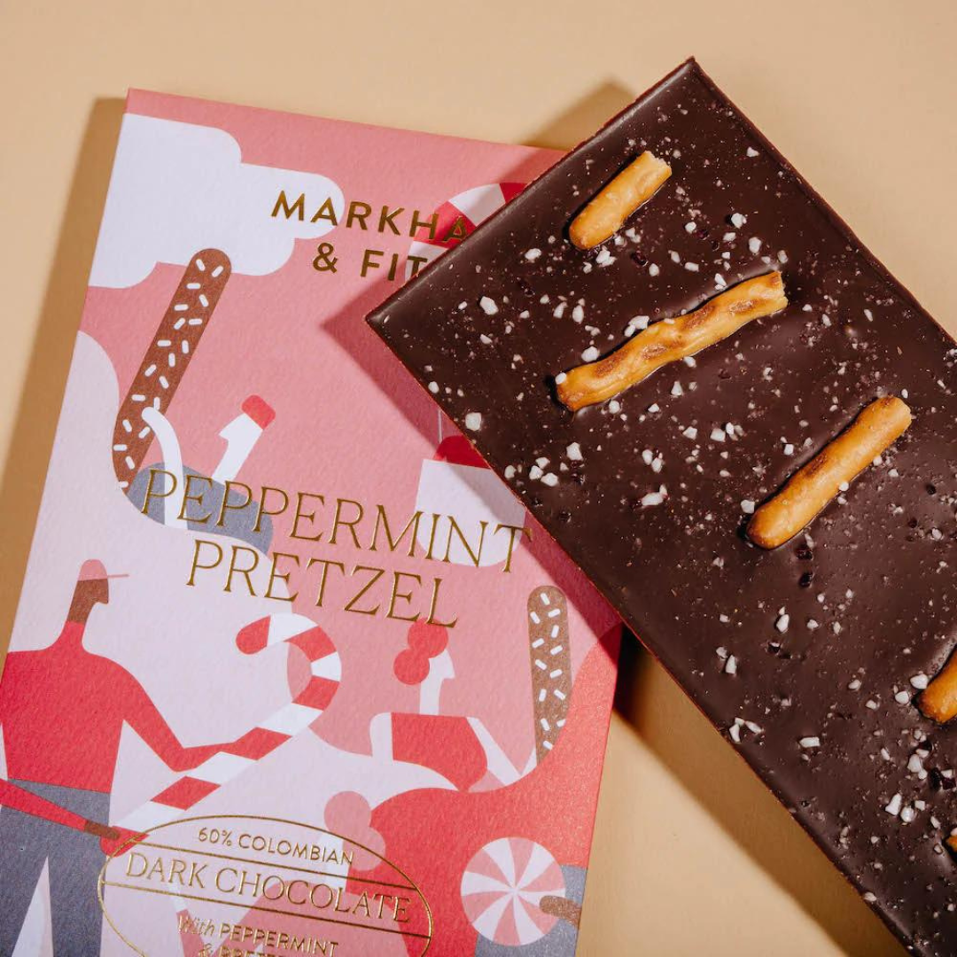 Peppermint Pretzel Dark Chocolate Bar