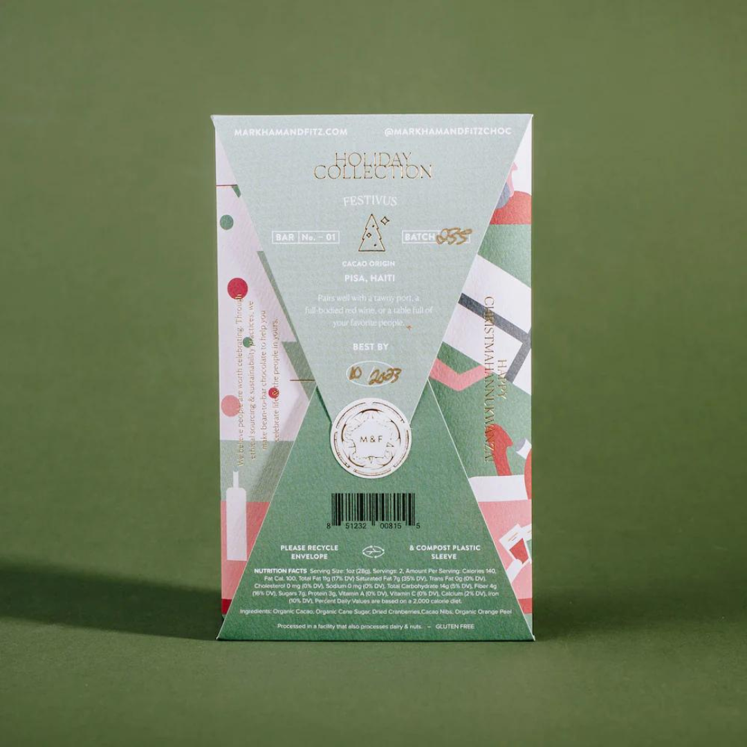 Festivus - Cranberry Citrus 75% Dark Chocolate