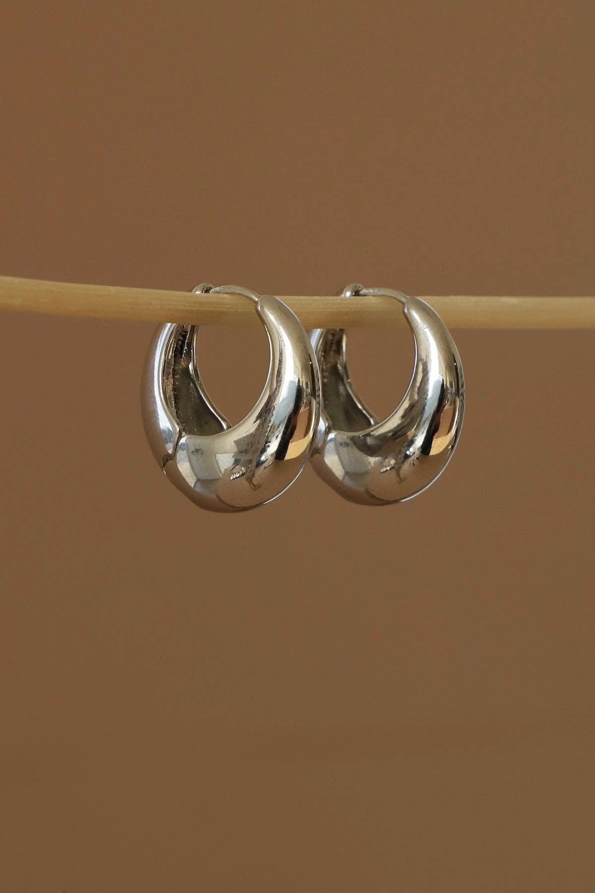 Amalfi Chunky Silver Hoop Earrings